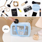 3-in-1 Waterproof Transparent Travel Toiletry Bag Set