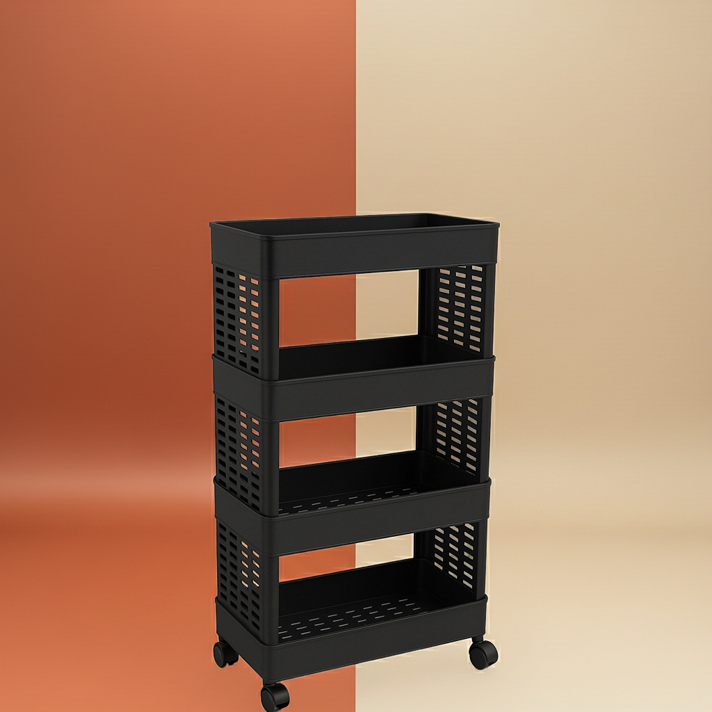 4-layer Plastic Storage Rack With Wheels