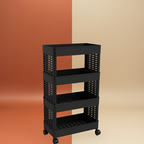 4-layer Plastic Storage Rack With Wheels