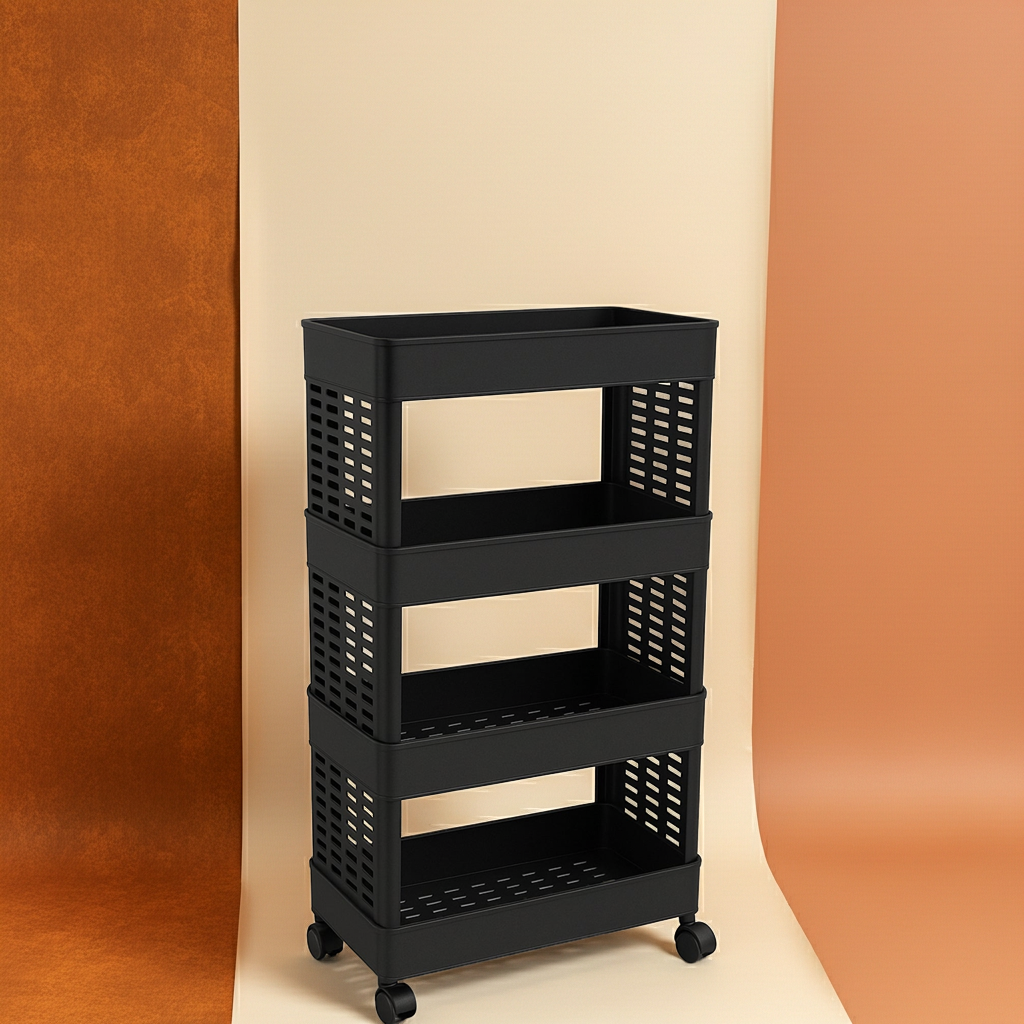 4-layer Plastic Storage Rack With Wheels
