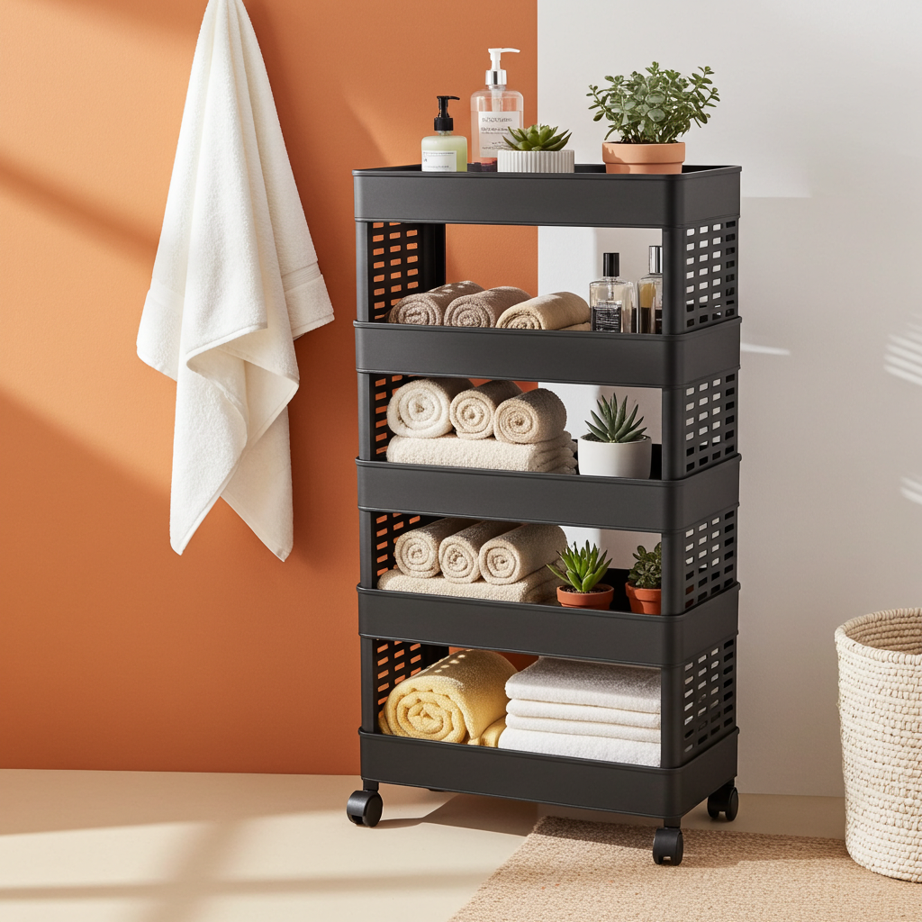 4-layer Plastic Storage Rack With Wheels